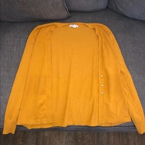 mustard yellow cardigan